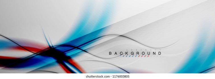 Smooth flowing wave motion concept background, vector illustration