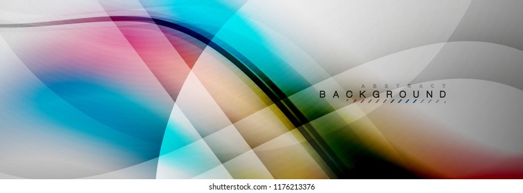 Smooth flowing wave motion concept background, vector illustration