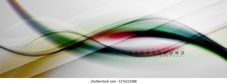 Smooth flowing wave motion concept background, vector illustration