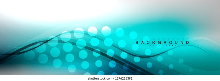 Smooth flowing wave motion concept background, vector illustration