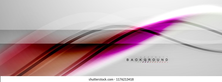 Smooth flowing wave motion concept background, vector illustration