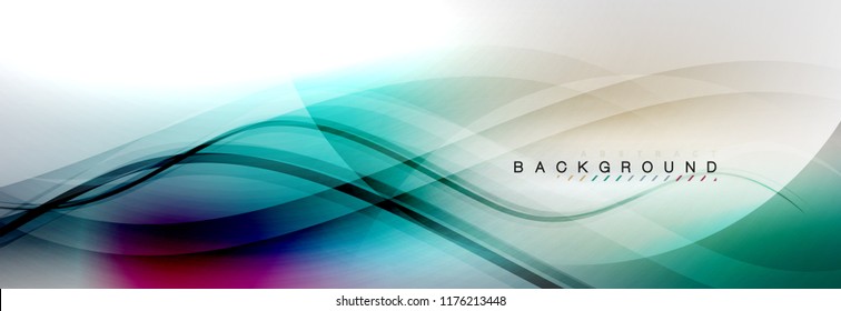 Smooth flowing wave motion concept background, vector illustration
