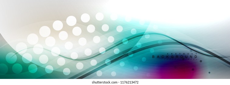 Smooth flowing wave motion concept background, vector illustration
