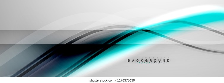 Smooth flowing wave motion concept background, vector illustration