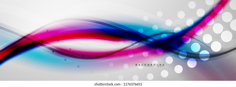 Smooth flowing wave motion concept background, vector illustration