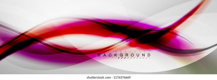 Smooth flowing wave motion concept background, vector illustration