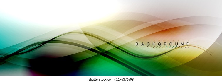 Smooth flowing wave motion concept background, vector illustration