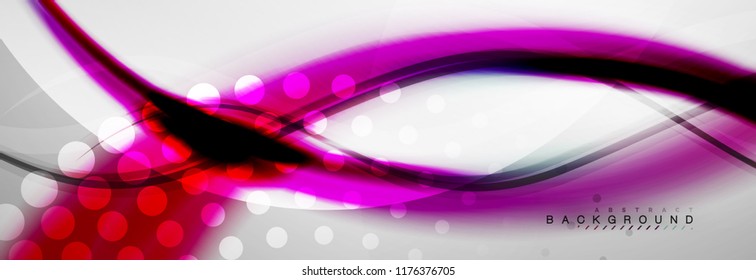 Smooth flowing wave motion concept background, vector illustration