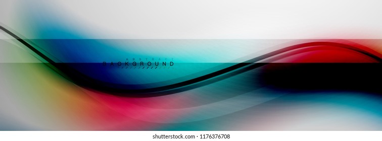 Smooth flowing wave motion concept background, vector illustration
