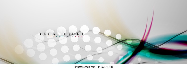 Smooth flowing wave motion concept background, vector illustration