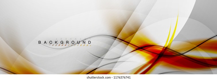 Smooth flowing wave motion concept background, vector illustration