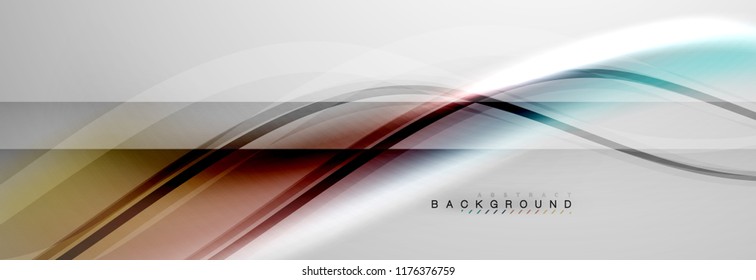 Smooth flowing wave motion concept background, vector illustration