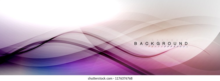 Smooth flowing wave motion concept background, vector illustration