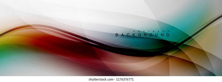 Smooth flowing wave motion concept background, vector illustration