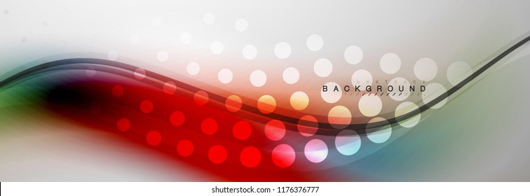 Smooth flowing wave motion concept background, vector illustration