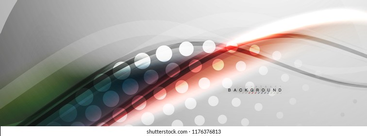 Smooth flowing wave motion concept background, vector illustration