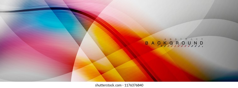 Smooth flowing wave motion concept background, vector illustration