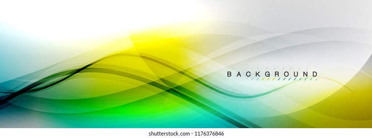 Smooth flowing wave motion concept background, vector illustration