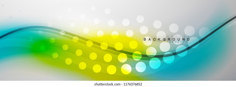 Smooth flowing wave motion concept background, vector illustration