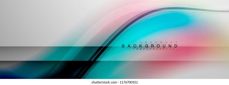 Smooth flowing wave motion concept background, vector illustration