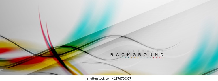 Smooth flowing wave motion concept background, vector illustration