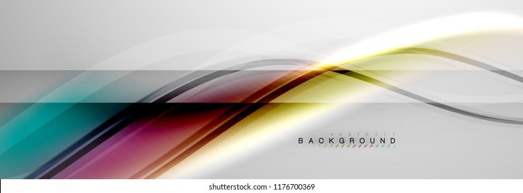 Smooth flowing wave motion concept background, vector illustration