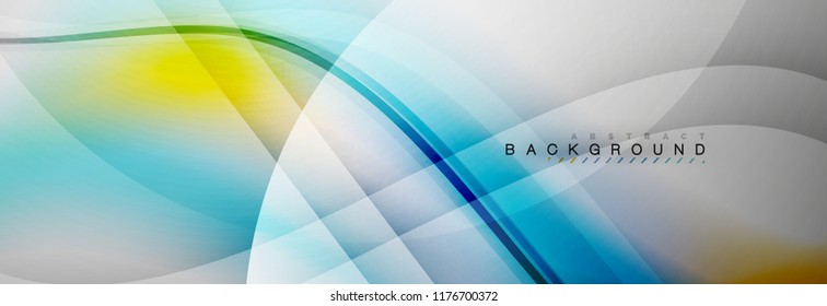 Smooth flowing wave motion concept background, vector illustration