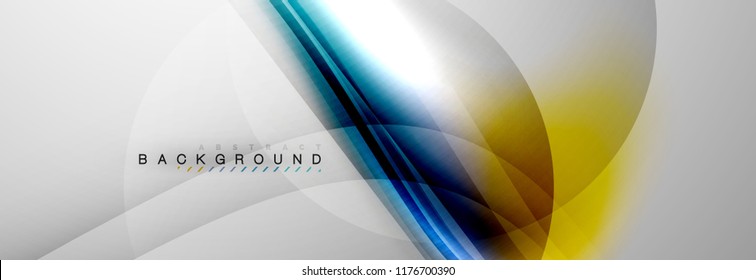 Smooth flowing wave motion concept background, vector illustration