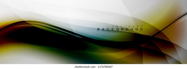 Smooth flowing wave motion concept background, vector illustration