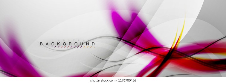 Smooth flowing wave motion concept background, vector illustration