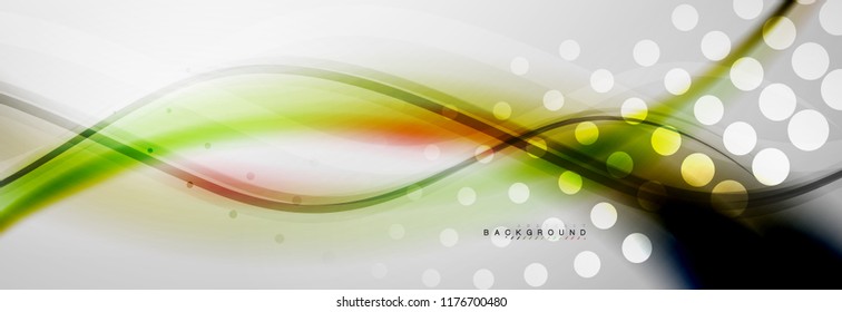 Smooth flowing wave motion concept background, vector illustration