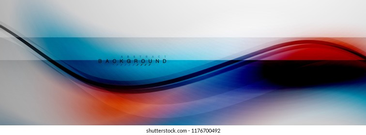 Smooth flowing wave motion concept background, vector illustration