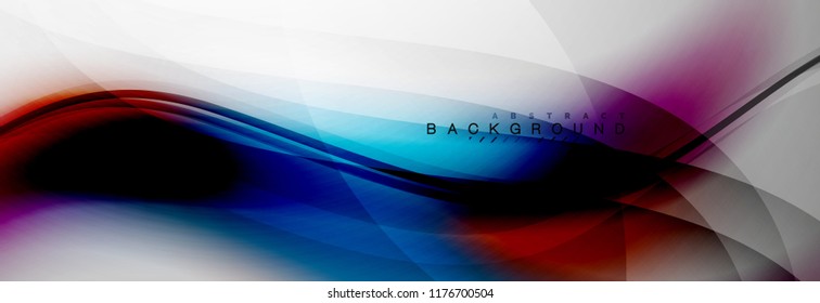 Smooth flowing wave motion concept background, vector illustration