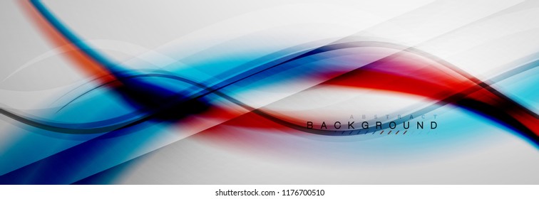 Smooth flowing wave motion concept background, vector illustration
