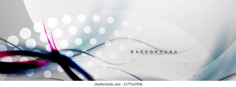 Smooth flowing wave motion concept background, vector illustration