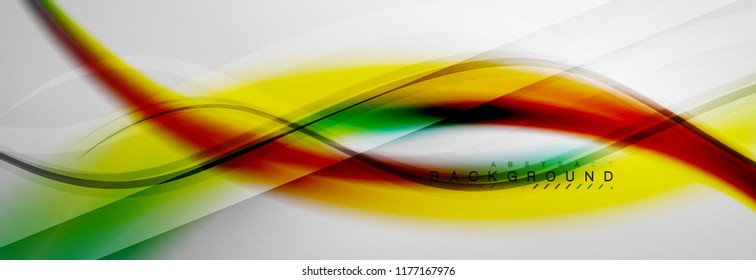 Smooth flowing wave motion concept background, vector illustration