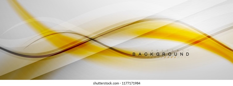 Smooth flowing wave motion concept background, vector illustration
