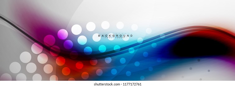 Smooth flowing wave motion concept background, vector illustration