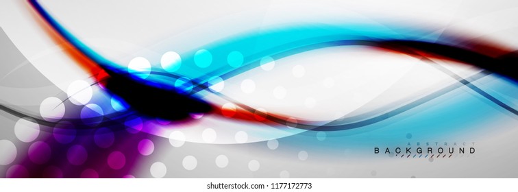 Smooth flowing wave motion concept background, vector illustration