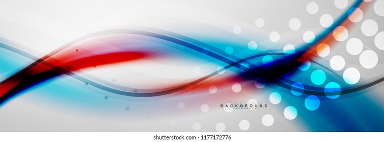 Smooth flowing wave motion concept background, vector illustration