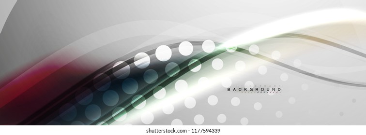 Smooth flowing wave motion concept background, vector illustration
