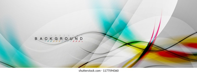 Smooth flowing wave motion concept background, vector illustration