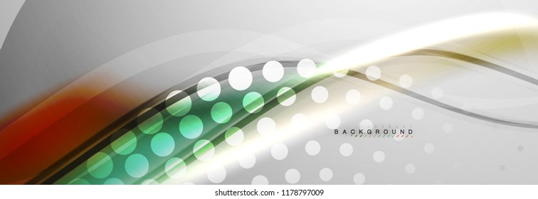 Smooth flowing wave motion concept background, vector illustration