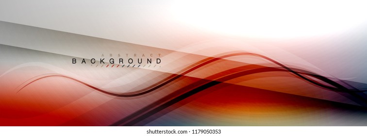 Smooth flowing wave motion concept background, vector illustration