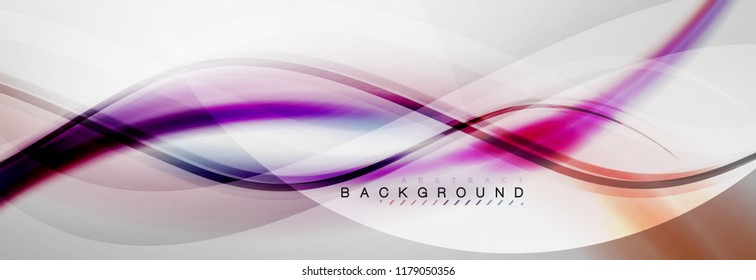 Smooth flowing wave motion concept background, vector illustration