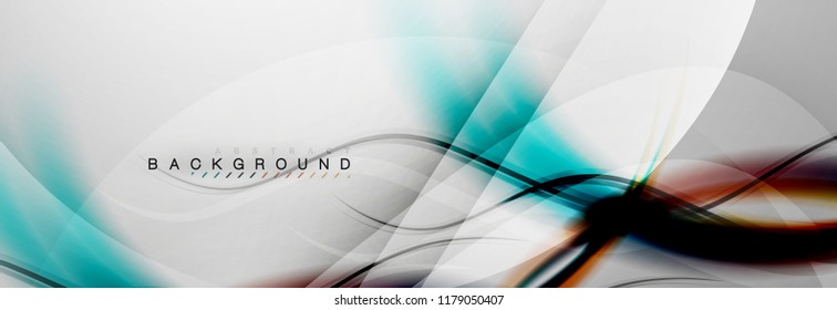 Smooth flowing wave motion concept background, vector illustration