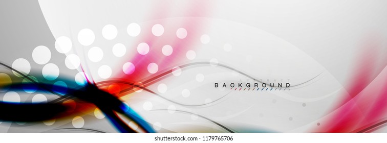 Smooth flowing wave motion concept background, vector illustration