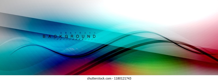 Smooth flowing wave motion concept background, vector illustration