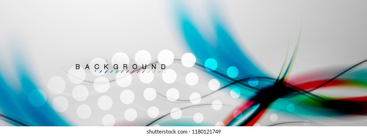 Smooth flowing wave motion concept background, vector illustration