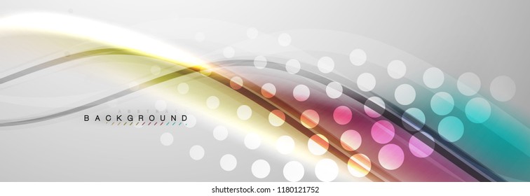 Smooth flowing wave motion concept background, vector illustration